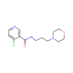 O=C(NCCCN1CCOCC1)c1cnccc1Cl ZINC000045364046