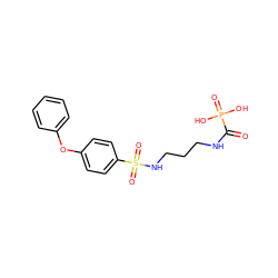 O=C(NCCCNS(=O)(=O)c1ccc(Oc2ccccc2)cc1)P(=O)(O)O ZINC000095554180