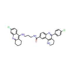 O=C(NCCCNc1c2c(nc3cc(Cl)ccc13)CCCC2)c1ccc2nc(-c3ccc(Cl)cc3)c3c(c2c1)NCCC3 ZINC000299830020