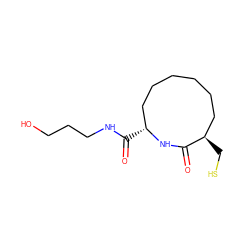 O=C(NCCCO)[C@@H]1CCCCCC[C@@H](CS)C(=O)N1 ZINC000013834121