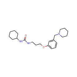 O=C(NCCCOc1cccc(CN2CCCCC2)c1)NC1CCCCC1 ZINC000013725247