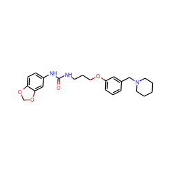 O=C(NCCCOc1cccc(CN2CCCCC2)c1)Nc1ccc2c(c1)OCO2 ZINC000013725198