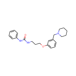 O=C(NCCCOc1cccc(CN2CCCCC2)c1)Nc1ccccc1 ZINC000013725178