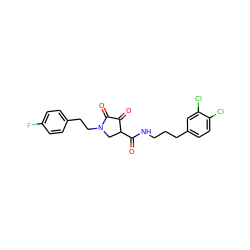 O=C(NCCCc1ccc(Cl)c(Cl)c1)C1CN(CCc2ccc(F)cc2)C(=O)C1=O ZINC000141960410