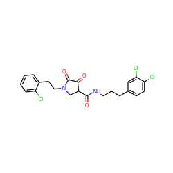 O=C(NCCCc1ccc(Cl)c(Cl)c1)C1CN(CCc2ccccc2Cl)C(=O)C1=O ZINC000141956412