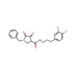 O=C(NCCCc1ccc(Cl)c(Cl)c1)C1CN(Cc2ccccc2)C(=O)C1=O ZINC000141951447