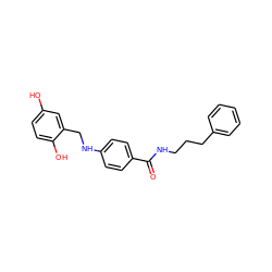 O=C(NCCCc1ccccc1)c1ccc(NCc2cc(O)ccc2O)cc1 ZINC000012352708