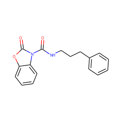 O=C(NCCCc1ccccc1)n1c(=O)oc2ccccc21 ZINC000653790208