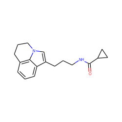 O=C(NCCCc1cn2c3c(cccc13)CCC2)C1CC1 ZINC000028712594