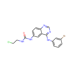 O=C(NCCCl)Nc1ccc2ncnc(Nc3cccc(Br)c3)c2c1 ZINC000034800057