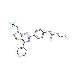 O=C(NCCF)Nc1ccc(-c2nc(C3=CCOCC3)c3cnn(CC(F)(F)F)c3n2)cc1 ZINC000045335697