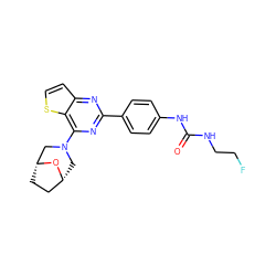 O=C(NCCF)Nc1ccc(-c2nc(N3C[C@@H]4CC[C@H](C3)O4)c3sccc3n2)cc1 ZINC000045340347