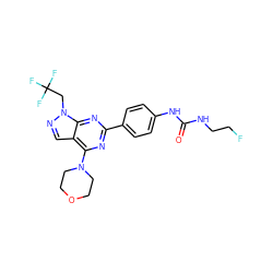 O=C(NCCF)Nc1ccc(-c2nc(N3CCOCC3)c3cnn(CC(F)(F)F)c3n2)cc1 ZINC000045284847