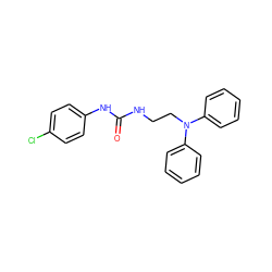 O=C(NCCN(c1ccccc1)c1ccccc1)Nc1ccc(Cl)cc1 ZINC000013451926