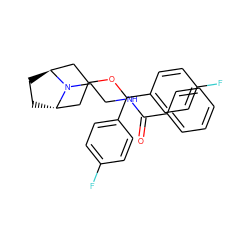 O=C(NCCN1[C@H]2CC[C@H]1CC(OC(c1ccc(F)cc1)c1ccc(F)cc1)C2)c1ccccc1 ZINC000100884723