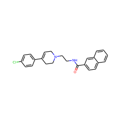 O=C(NCCN1CC=C(c2ccc(Cl)cc2)CC1)c1ccc2ccccc2c1 ZINC000169335015