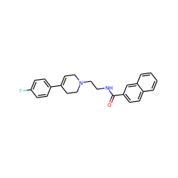 O=C(NCCN1CC=C(c2ccc(F)cc2)CC1)c1ccc2ccccc2c1 ZINC000169335012