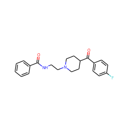 O=C(NCCN1CCC(C(=O)c2ccc(F)cc2)CC1)c1ccccc1 ZINC000013731507