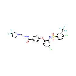 O=C(NCCN1CCC(F)(F)C1)c1ccc(Oc2ccc(Cl)cc2NS(=O)(=O)c2ccc(Cl)c(C(F)(F)F)c2)cc1 ZINC000082138007