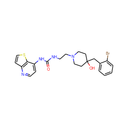 O=C(NCCN1CCC(O)(Cc2ccccc2Br)CC1)Nc1ccnc2ccsc12 ZINC000220150546