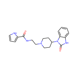 O=C(NCCN1CCC(n2c(=O)[nH]c3ccccc32)CC1)c1ccc[nH]1 ZINC000058548744