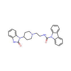 O=C(NCCN1CCC(n2c(=O)[nH]c3ccccc32)CC1)n1c2ccccc2c2ccccc21 ZINC000058563966