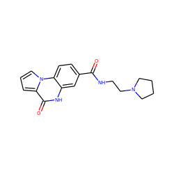 O=C(NCCN1CCCC1)c1ccc2c(c1)[nH]c(=O)c1cccn12 ZINC000043061790