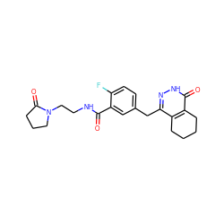 O=C(NCCN1CCCC1=O)c1cc(Cc2n[nH]c(=O)c3c2CCCC3)ccc1F ZINC000146991844