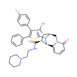 O=C(NCCN1CCCCC1)[C@H]1[C@H](CO)[C@H]2Cn3c(cccc3=O)[C@@H]1N2c1nc(-c2ccc(Cl)cc2)c(-c2ccccc2)s1 ZINC000042851074