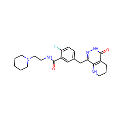 O=C(NCCN1CCCCC1)c1cc(Cc2n[nH]c(=O)c3c2NCCC3)ccc1F ZINC000139299796