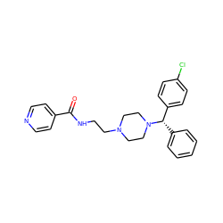 O=C(NCCN1CCN([C@@H](c2ccccc2)c2ccc(Cl)cc2)CC1)c1ccncc1 ZINC000653697134