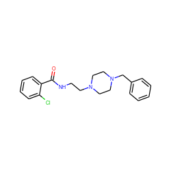 O=C(NCCN1CCN(Cc2ccccc2)CC1)c1ccccc1Cl ZINC000026747652