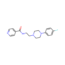 O=C(NCCN1CCN(c2ccc(F)cc2)CC1)c1ccncc1 ZINC000027617342