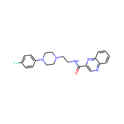 O=C(NCCN1CCN(c2ccc(F)cc2)CC1)c1cnc2ccccc2n1 ZINC000038589090