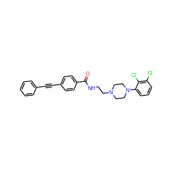 O=C(NCCN1CCN(c2cccc(Cl)c2Cl)CC1)c1ccc(C#Cc2ccccc2)cc1 ZINC000028868948