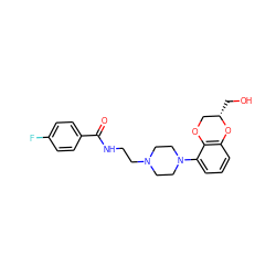 O=C(NCCN1CCN(c2cccc3c2OC[C@H](CO)O3)CC1)c1ccc(F)cc1 ZINC000053257919