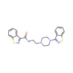 O=C(NCCN1CCN(c2nsc3ccccc23)CC1)c1nsc2ccccc12 ZINC000012356313