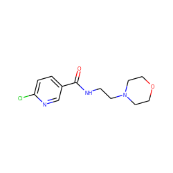 O=C(NCCN1CCOCC1)c1ccc(Cl)nc1 ZINC000019397174