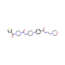 O=C(NCCN1CCOCC1)c1ccc(N2CCC(NC(=O)N3CCN(C(=O)c4ccsc4)CC3)CC2)cc1 ZINC000169703289