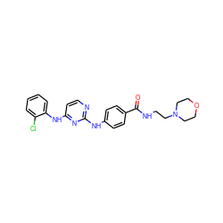 O=C(NCCN1CCOCC1)c1ccc(Nc2nccc(Nc3ccccc3Cl)n2)cc1 ZINC000087613223