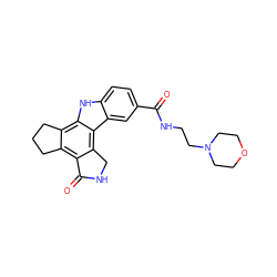 O=C(NCCN1CCOCC1)c1ccc2[nH]c3c4c(c5c(c3c2c1)CNC5=O)CCC4 ZINC000028569542