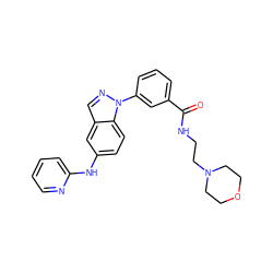 O=C(NCCN1CCOCC1)c1cccc(-n2ncc3cc(Nc4ccccn4)ccc32)c1 ZINC000096906422