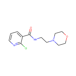 O=C(NCCN1CCOCC1)c1cccnc1Cl ZINC000019387520