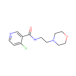 O=C(NCCN1CCOCC1)c1cnccc1Cl ZINC000045355301