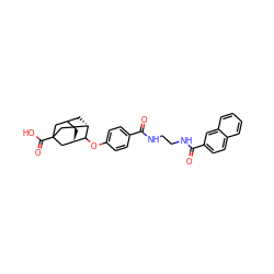 O=C(NCCNC(=O)c1ccc2ccccc2c1)c1ccc(OC2[C@H]3CC4C[C@H]2CC(C(=O)O)(C4)C3)cc1 ZINC000473116265