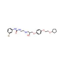 O=C(NCCNC[C@H](O)COc1ccc(OCCOC2CCCC2)cc1)Nc1cccc(Br)c1 ZINC000095605009