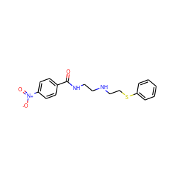 O=C(NCCNCCSc1ccccc1)c1ccc([N+](=O)[O-])cc1 ZINC001772605270