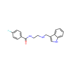 O=C(NCCNCc1c[nH]c2ccccc12)c1ccc(F)cc1 ZINC000004498144