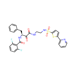 O=C(NCCNS(=O)(=O)c1ccc(-c2ccccn2)s1)C(=O)[C@H](Cc1ccccc1)NC(=O)c1c(F)cccc1F ZINC000026469172