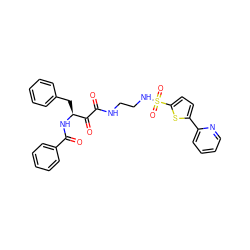 O=C(NCCNS(=O)(=O)c1ccc(-c2ccccn2)s1)C(=O)[C@H](Cc1ccccc1)NC(=O)c1ccccc1 ZINC000026403499